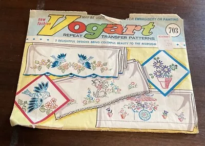 Vintage Vogart Repeat Transfer Patterns #703 - Embroidery Or Painting Designs • $8.55