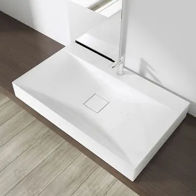 £84.15 • Buy Durovin Bathrooms Wash Sink Basin Stone Resin Wall Hung 80cm X 48cm White