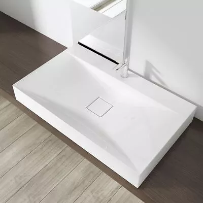 £84.15 • Buy Durovin Bathrooms Wash Sink Basin Stone Resin Wall Hung 80cm X 48cm White