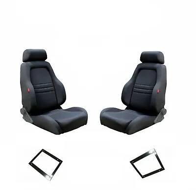 Sports Bucket Seats 4WD Black Cloth W/Adaptors For 75 76 79 Series Landcruiser • $999