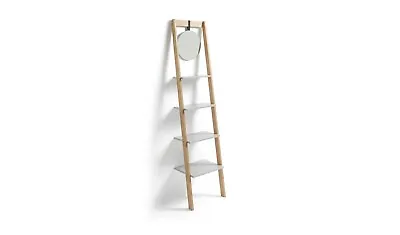 Habitat Bamboo Ladder With Mirror Shelving Unit - Two Tone • £74.99