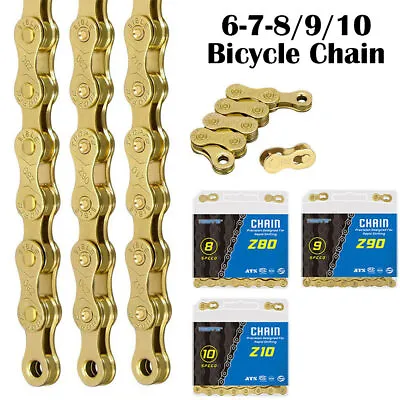 6/7/8/9/10 Speed MTB Bicycle Chain Mountain Bike Chains Road Cycling 116 Links • $18.69