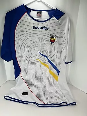 Ecuador Football Soccer Jersey  Men's Large White Lightweight • $38.50