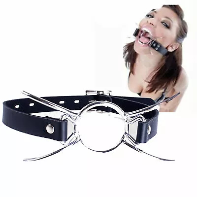 Open Mouth Gag Spreader Oral Fixation Plug Bondage BDSM Metal Women Slave Adults • $8.99