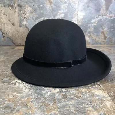 Vintage Betmar Women's Black Fedora Hat 100% Wool Felt Made In USA 4384 • $22.99