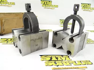 $42 • Buy Nice Pair Of Precision Steel V Blocks W/ Clamps 63mm X 45mm X 70mm 