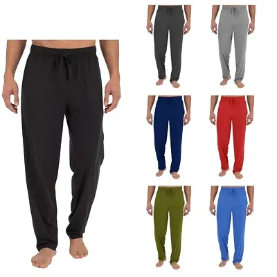 Men's Ultra-Soft Solid Cotton Jersey Knit Sleep Lounge Pajama Pants Sleepwear • $13.92