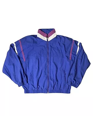 Vintage 90s Sergio Tacchini Multi Color Pattern Windbreaker Jacket Adult Size 40 • $29.99
