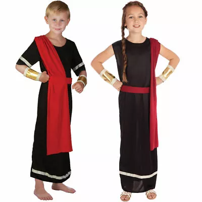 £10.49 • Buy Kids Caesar Costume Girls Roman Toga Boys Greek Egyptian Fancy Dress Outfit