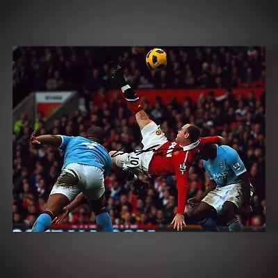 Manchester United Wayne Rooney Over Head Kick Photo Hand Signed £39.99 • $49.72