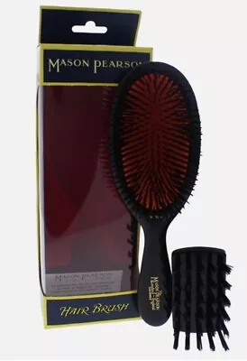 NEW Mason Pearson HAIRCARE Extra Small Pure Bristle Brush - B2 Dark Ruby 2 Pc • $270