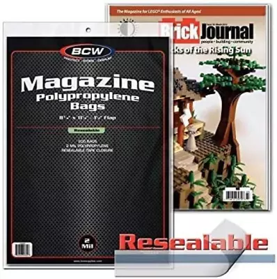 BCW Resealable Magazine Bags 8-3/4  X 11-1/8  With 1-1/2  Flap. 100-Count • $18.63