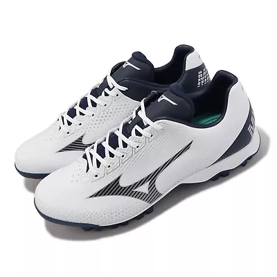 Mizuno Wave Lightrevo Wide White Blue Men Baseball Spikes Shoes 11GP2221-14 • $80.96