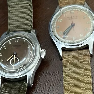2 Men's Vintage Military Field Watches - One Invicta & One Crawford • $39.95