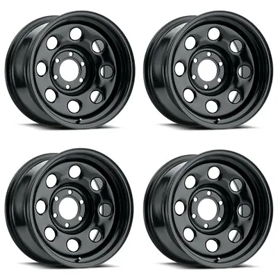 Set 4 16  Vision HD 85H Soft 8 Gloss Black Wheels 16x7 6x5.5 (6x139.7) Rims 0mm • $492