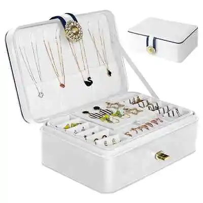 LONENESSL Jewellery Box Organiser For Necklace Earrings Bracelets Rings (White) • £6.99