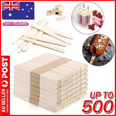 Eco Natural WOODEN CRAFT STICKS PADDLE POP POPSICLE Coffee Stirrers Ice CreamAU • $4.57