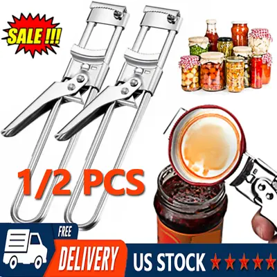 Adjustable Multifunctional Stainless Steel Can Opener Jar Lid Gripper Kitchen • $5.75