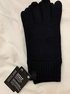 Lululemon Men’s Cold Pursuit Knit Gloves NWT L/XL Black Color Merino Wool • $39.95