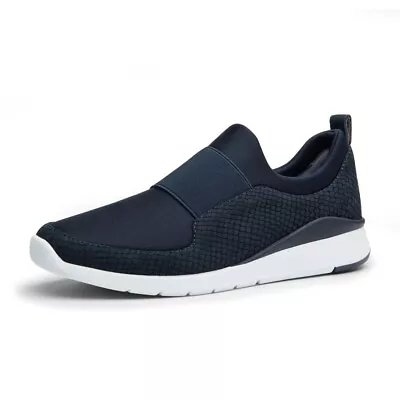 Me Too Glory Slip On Comfort Sneakers Slip On Navy Bardolino Textured Suede • $19.99