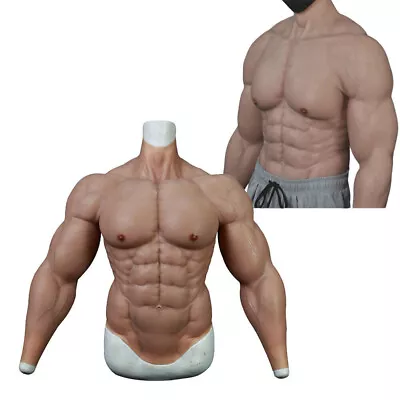 Stock Silicone Muscle Suit Realistic Stronger Arm Fake Muscle Chest Cosplay • £548