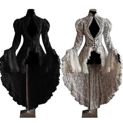Tunic Dress Plus Size Gothic Long Breathable Lace Dres Steampunk Renaissance Hot • $42.47