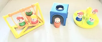 Vintage Fisher Price Little People Playground Set With People 10 Pc • $16.99