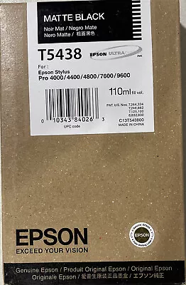 Epson T5438 Matte Black Ink Cartridge For Stylus Pro 4000 4800 7600 9600 • $24.49