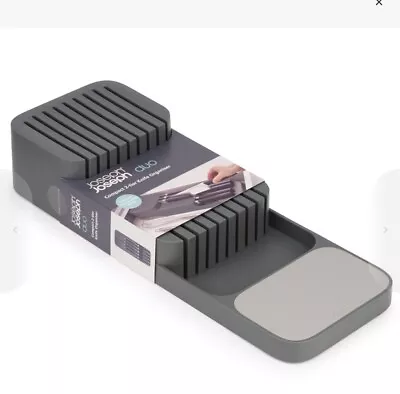 Joseph Joseph Duo In-draw Compact 2 Tier Knife Organiser- Grey BNWT • $10