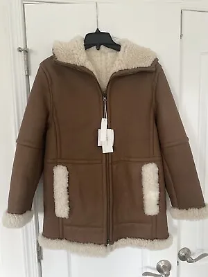 NEW $3295 VINCE Women’s Camel Coat Lamb Shearling Leather Size S Small • $695