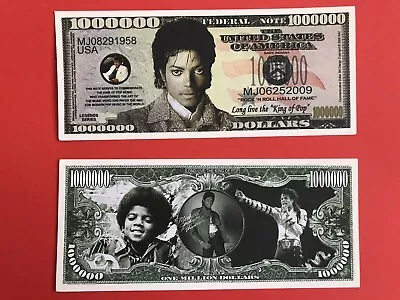 Two Michael Jackson Doublesided Novelty Banknotes. • £1.95