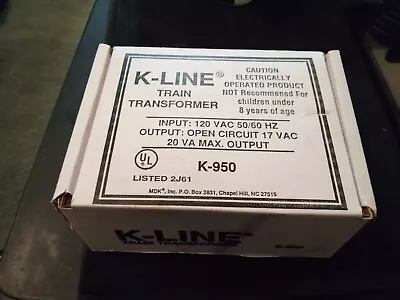 Trains Transformer K-Line Hobby Transformer Input 120 VAC 50/60 HZ Output • $39.99