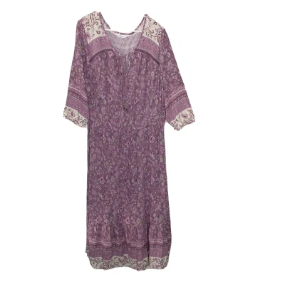$35.99 • Buy Isobelle Boho Size 20 Purple Floral Long Sleeve Midi Peasant Dress