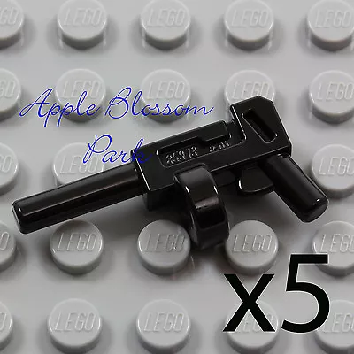 NEW Lego Lot/5 Minifig BLACK TOMMY GUNS -Joker Batman Prison Gangster Gun Weapon • $6.84