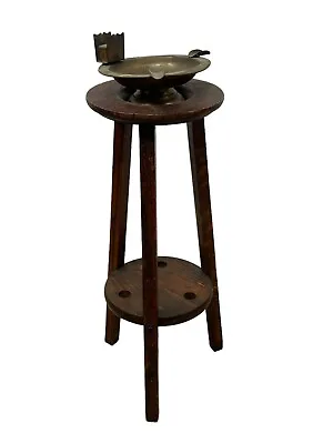 Antique Arts & Crafts Mission Oak Smoking Stand Ashtray Pipe Table • $125