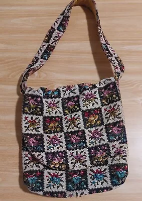 Vintage Flower Squares Carpet Bag • $4.99