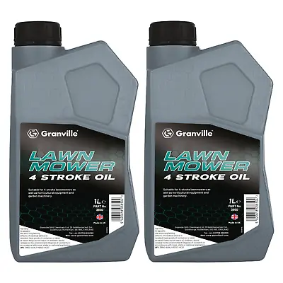 2 X Granville 4 Stroke Lawnmower Oil Garden Machinery Oil Fluid SAE 30 1 Litre • £16.99