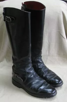 Vintage Crusader Men's  Leathers Leather Riding Knee Biker Boots Size 8 / 42 • £50