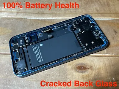 OEM - IPhone 13 Mini - Back Housing Replacement W/ Small Parts - Blue - Cracked • $44.95