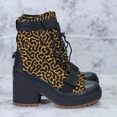 $74.99 • Buy Converse Chuck Taylor All Star GR82 Womens Sz 7 Leopard Print Heel Boots 571164C