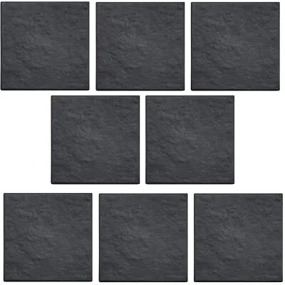 8xblack Textured Garden Paving Hard Plastic Patio Easy Stepping Stone Path Lawn  • £39.99