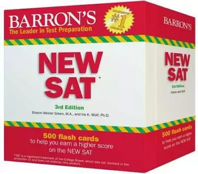 Barron's NEW SAT Flash Cards 3rd Edition: 500 Flash Cards To Help You Ac - GOOD • $22.47