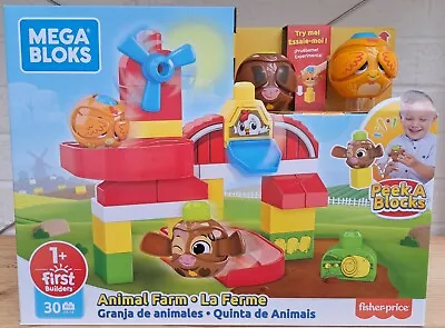 Fisher Price Mega Bloks GRJ18 Peek A Blocks Animal Farm 30 Pieces • £20