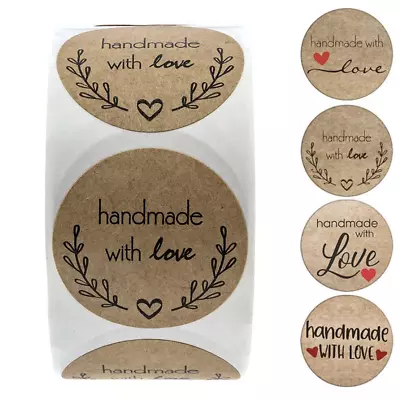 100pcs Self Adhesive Homemade With Love Sticker Label For Baking Cookie Gift Bag • £1.98