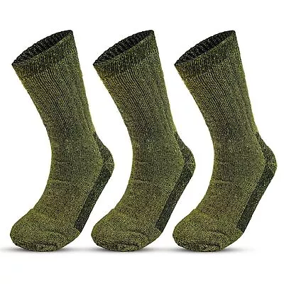 Mens Chunky Wool Military Socks Army Thermal Hiking Boots Warm Sock • £7.99