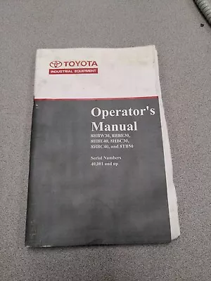 $40 • Buy Toyota Forklift 8HBW30 8HBE30, 40 8HBC30, 40 8TB50 Operator Manual