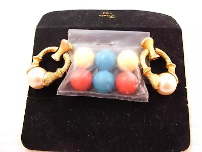 Sarah Coventry FIESTA Pierced Earrings 1974 NOC BOOK PIECE • $15