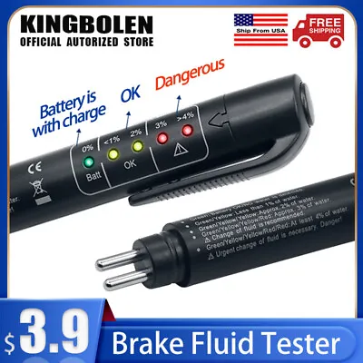 $5.99 • Buy Brake Fluid Tester Pen 5 LED Auto Oil Moisture Diagnostic Tool For DOT3 DOT4DOT5