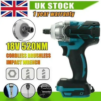 Torque Impact Wrench Brushless Cordless Replacement Fit Makita DTW285Z Battery • £22.59