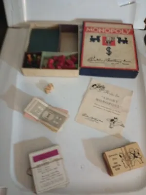 Early MONOPOLY Game-Parker Brothers 1936 2.026.082 No Board • $149.99